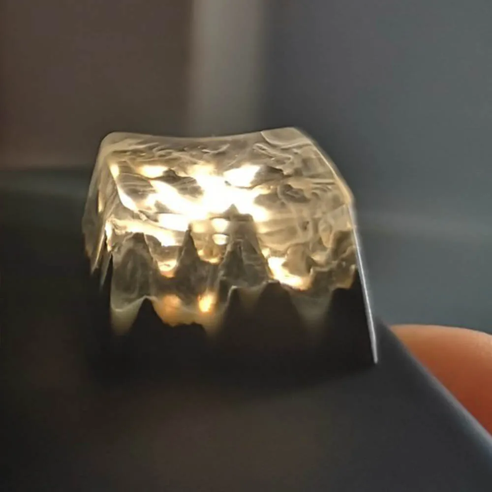 Индивидуальные 3D Handmand деревянные смолы подсветка Keycap для вишневого переключателя механическая клавиатура DIY синий черный снег горный Дизайн OEM