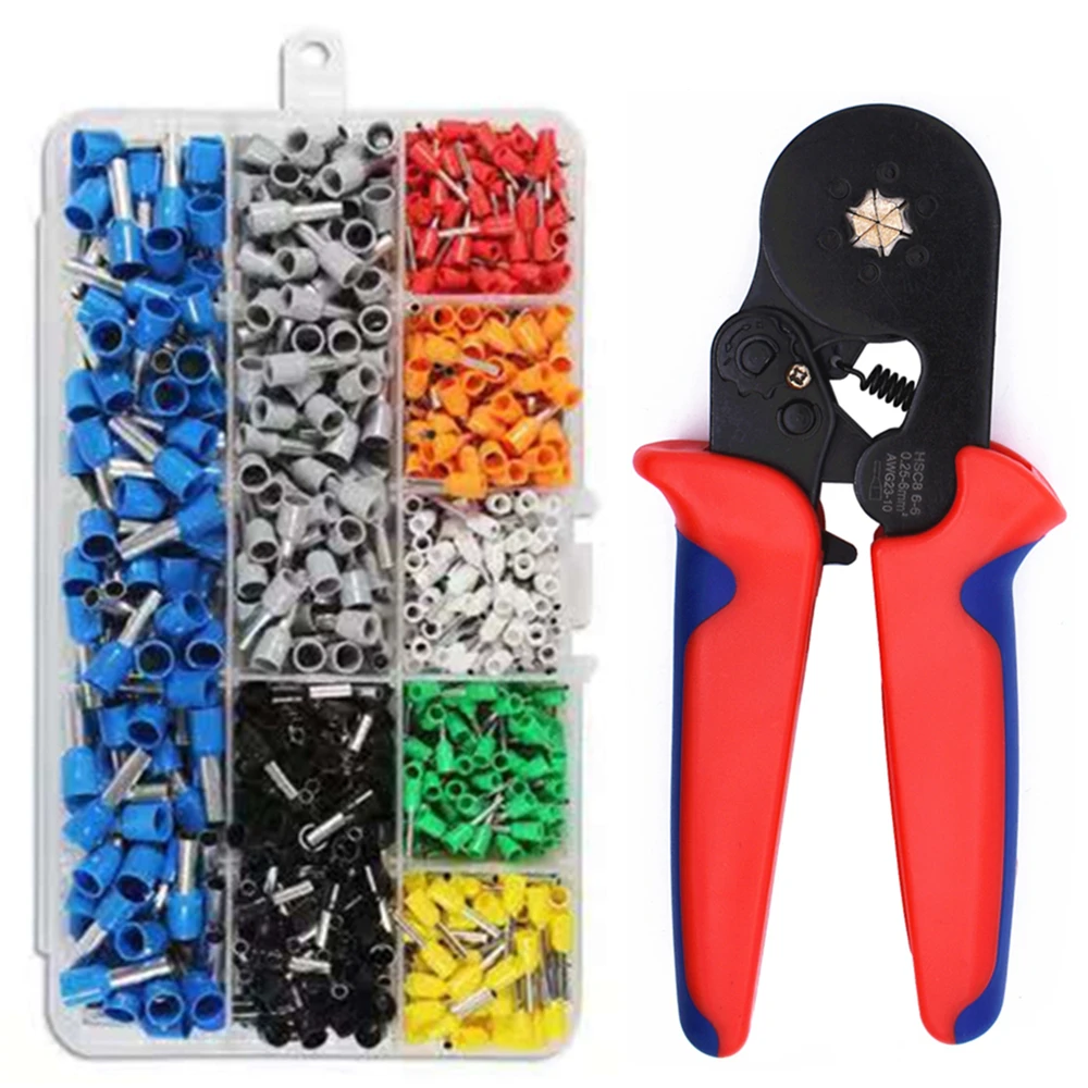 Обжимные Щипцы с шестью оправками 0 25 6 мм2 регулируемая нейлоновая ручка храповым