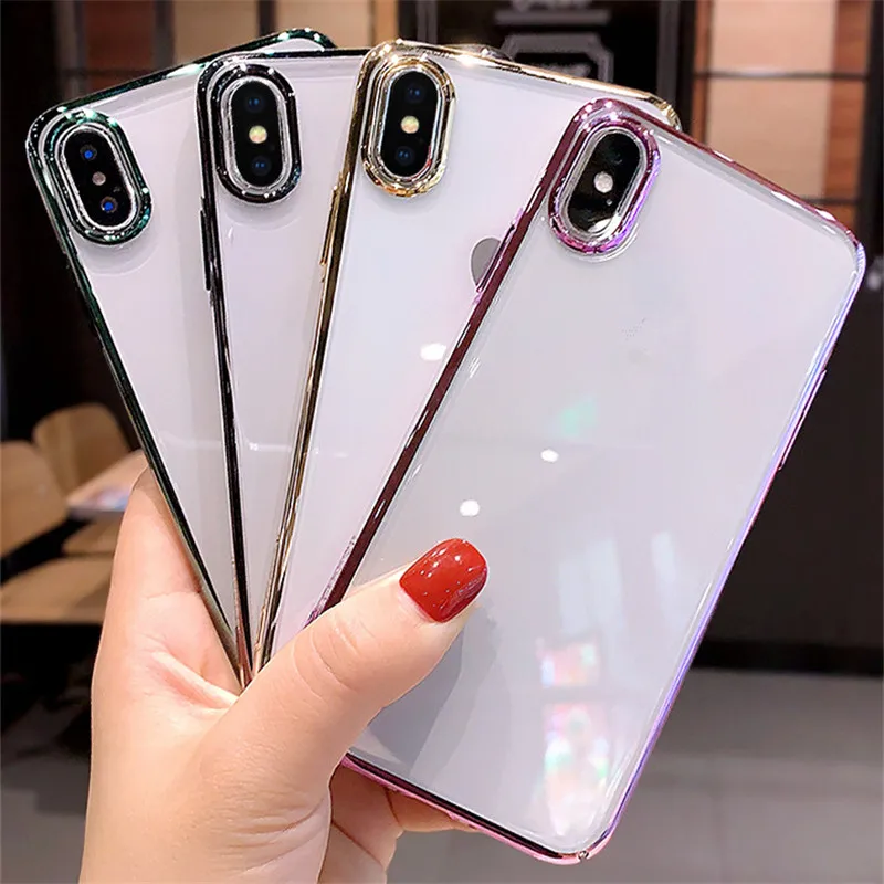 Мягкий чехол с золотым покрытием для Xiaomi Redmi Note 8 PRO 7A 6A 7 mi 9 CC9E K20 прозрачный из ТПУ
