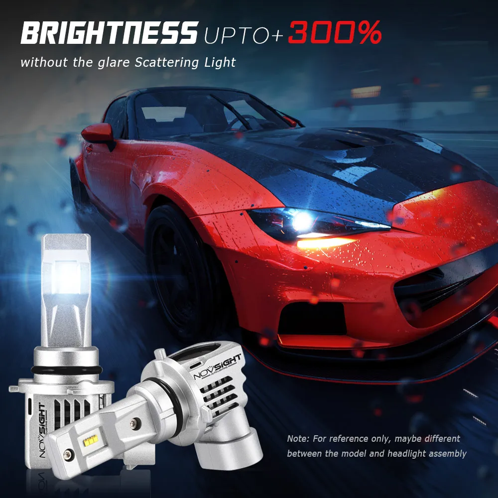 Novsight H7 H4 H3 H1 Светодиодные Автомобильные фары 6000K 10000lm Пара Автомобильные H11 9005 9006 HB2 Hi/lo луч авто фары лампы