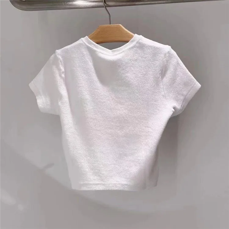

Women T-shirt 2021 Spring and Summer New Ladies Short Top White Short Sleeve T-shirt