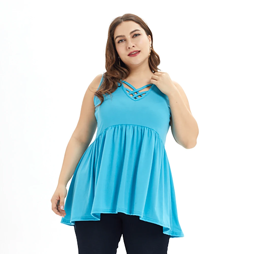 Женский винтажный топ с высокой талией большие размеры D35 лето 2019|Майки| |