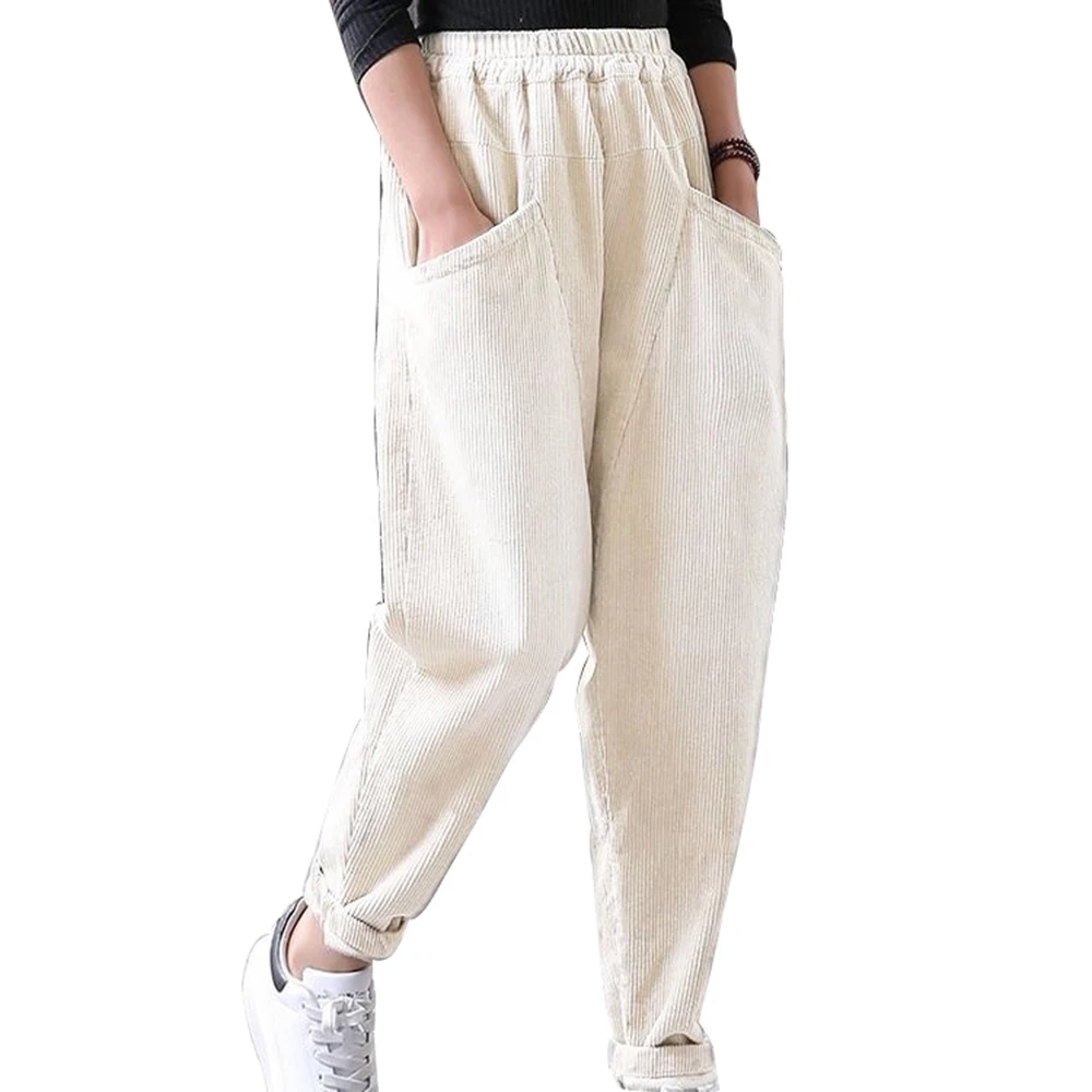 Женские брюки Новое поступление зимние свободные вельветовые шаровары с