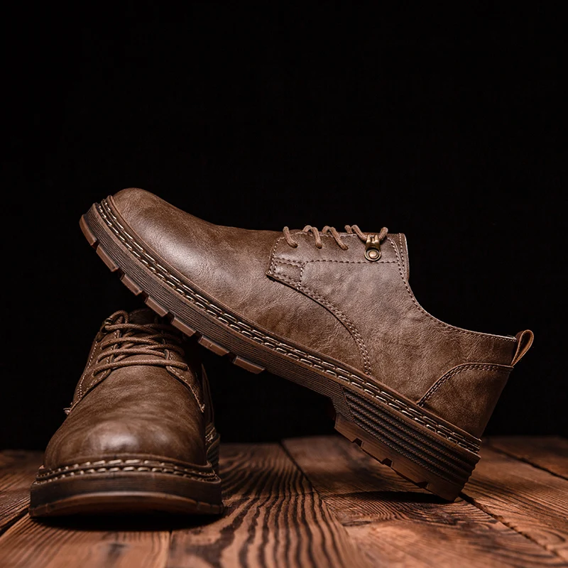 Классические мужские туфли оксфорды из искусственной кожи на шнуровке для офиса