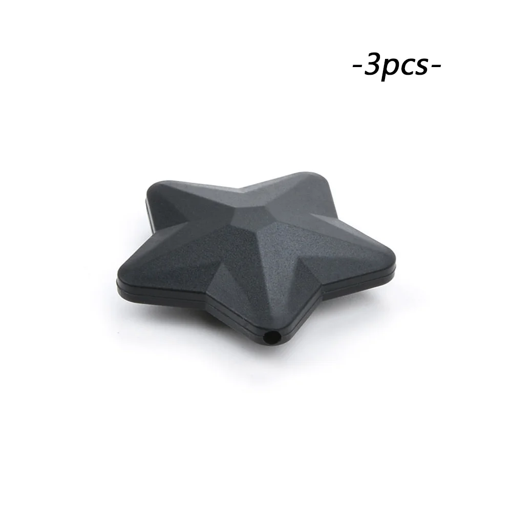 smokey black LOFCA Силиконовые Прорезыватели в форме звезды 3 шт. еда без бисфенола-а класс Силиконовые бусы для ожерелья кулон украшения для прорезания зубов изготовление - Цвет: smokey black