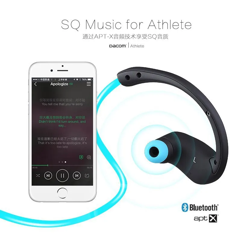 Dacom Athlete Bluetooth гарнитура для iPhone для samsung беспроводные наушники спортивные стерео наушники с HD микро NFC auriculares