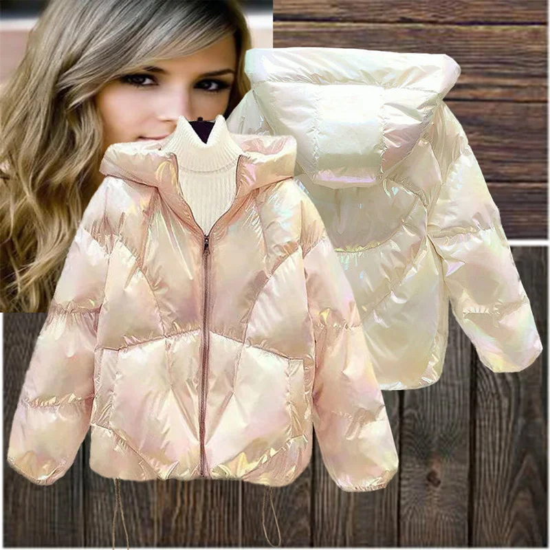 

Женская куртка на хлопковом наполнителе SHZQ, новинка осенне-зимнего сезона 2021, модная цветная пуховая куртка с капюшоном