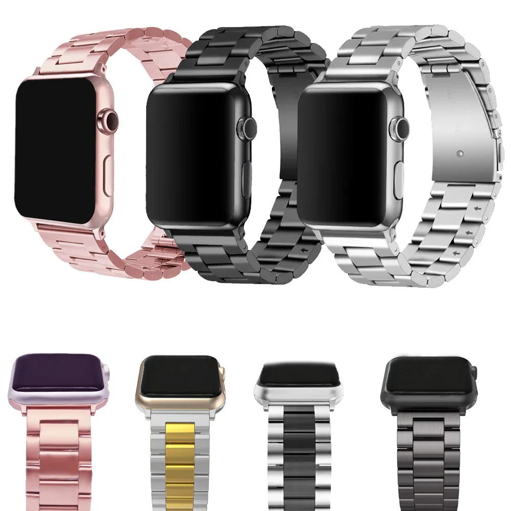 Ремешок из нержавеющей стали для Apple Watch 38, 40 мм, серия 5, 4, 3, 2, 1, для Apple iwatch 5, 40 мм, 44 мм, розовое золото