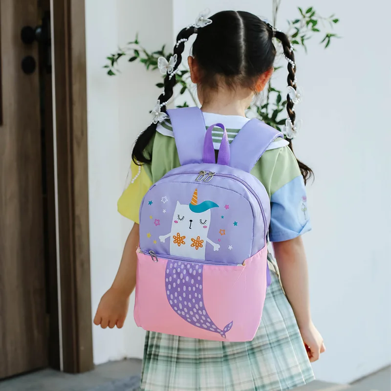 New 2021 Kindergarten Children's Schoolbag Boys Girls Cute Animal Prints  Breathable Burden Reduction Cartoon zipper Backpack