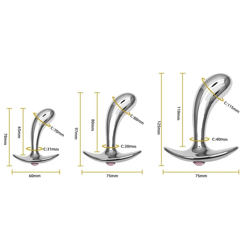 Анальная пробка из нержавеющей стали интимные игрушки для женщин Кристальный