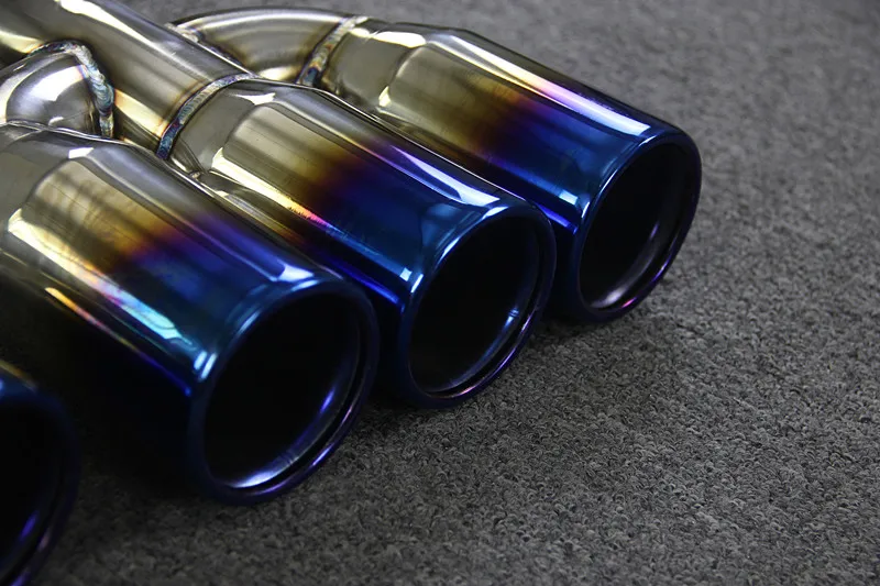 

1 Piece Glossy Blue Stainless Steel Exhaust There Tips Car Modification Universal Exhaust Muffler End Nozzle