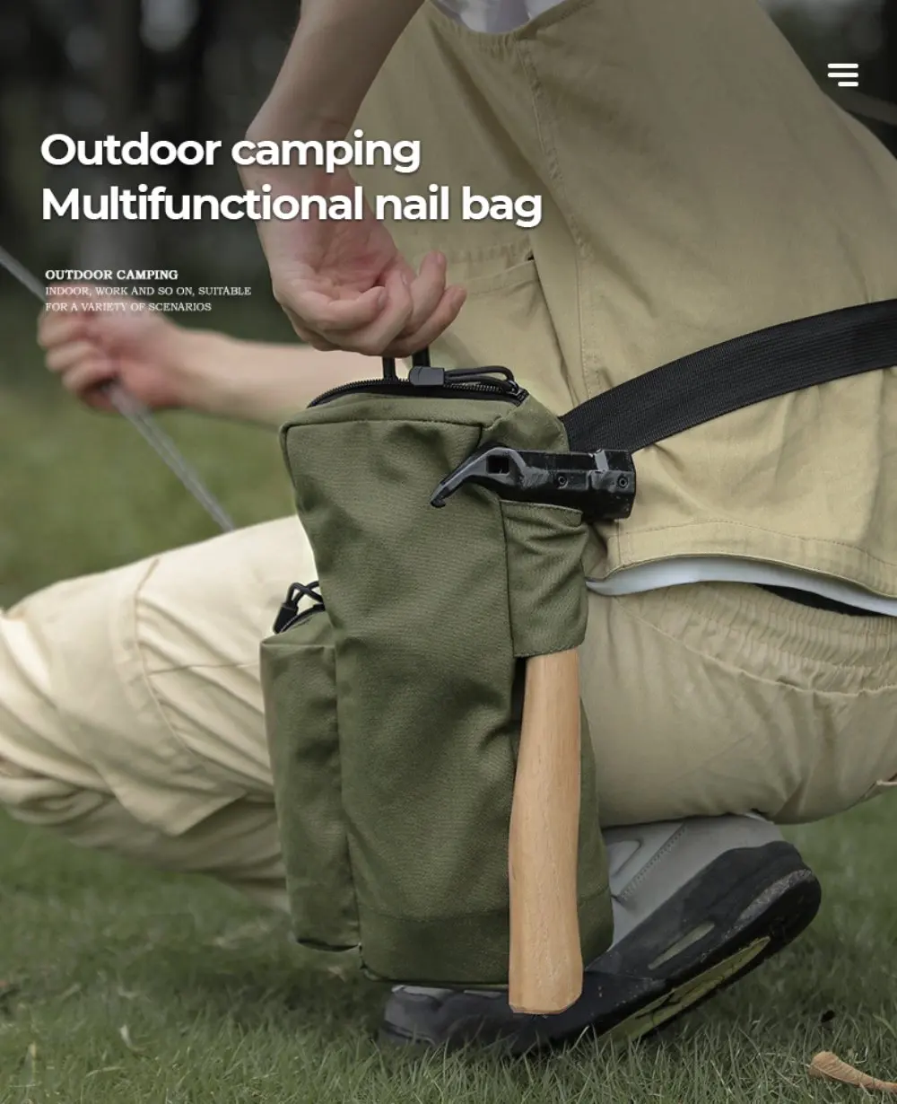 

Camping Storage Shoulder Bag Organizer For Store Outdoor Tools, Tent Stake And Peg & Hammer Outdoor Camping Equipment