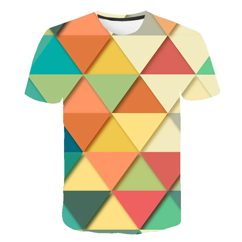 Летняя футболка с трехмерным 3D геометрическим рисунком для мужчин и женщин