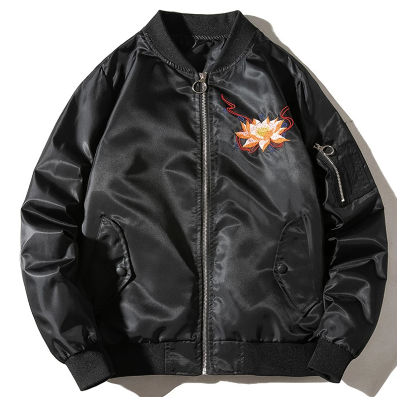 Высококачественная Мужская куртка с вышивкой в японском стиле пилот MA 1 мужская