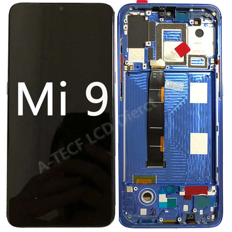 Оригинальный Super AMOLED ЖК-дисплей рамка для Xiaomi Mi9 с рамкой сенсорная панель