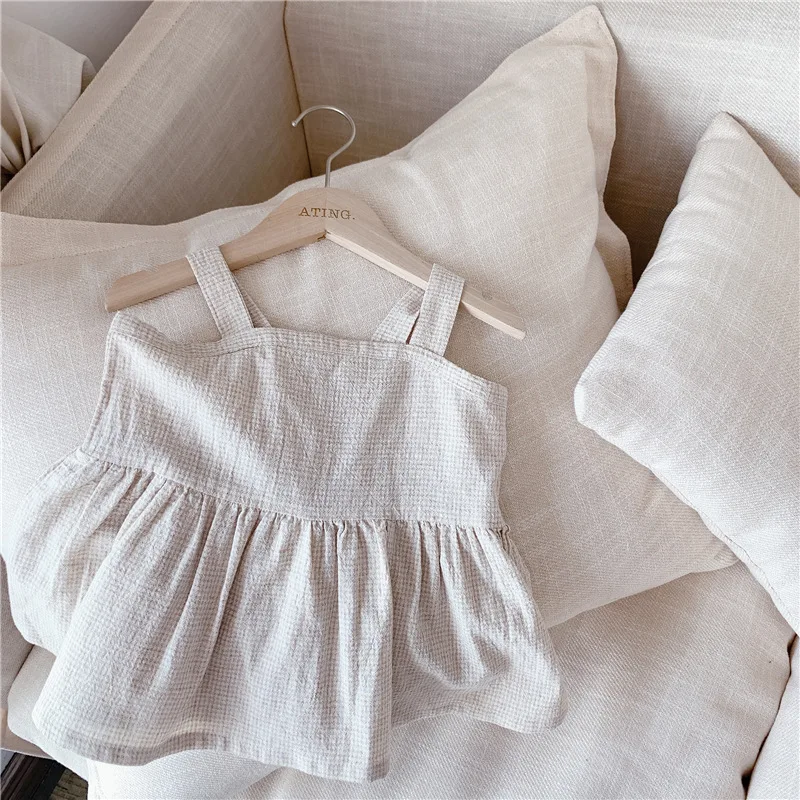 Детская одежда 2020 летняя новая Корейская хлопковая майка для девочек модная