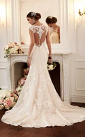 vestido de noiva 2015 vintage lace backless wedding dresses 2015 sexy mermaid wedding dress bride robe de mariage casamento