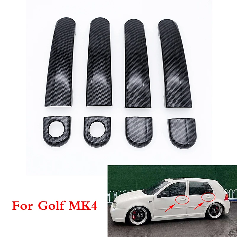 

1 комплект для Volkswagen Golf 4 Jetta4 MK4 Passat B5 Наружная ручка двери автомобиля хромированная Защитная крышка отделка ABS автомобильные аксессуары для ...