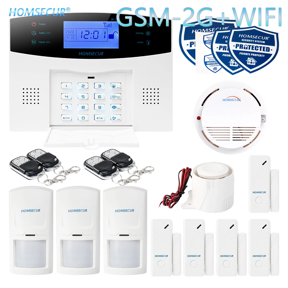 HOMSECUR беспроводный &amp Проводной WIFI SMS автоматический набор домашней сигнализации