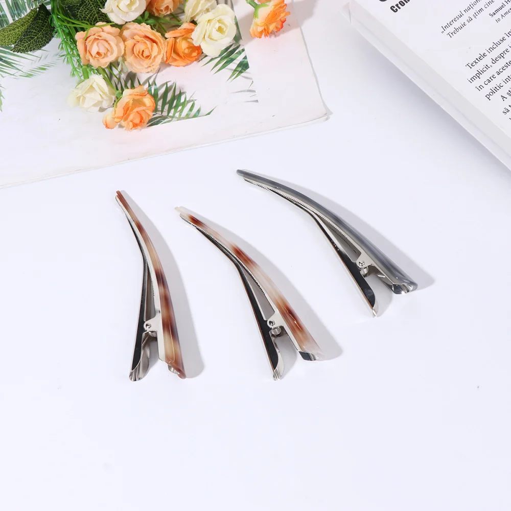 

3pcs Acrylic Duckbill Clip Hairdressing Clips Hair Styling Clips Partition Clamp for Girls
