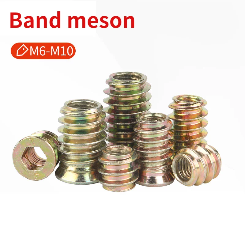 

M6-M10 For Wood Insert Nut Insert Countersunk Hexagon Socket Head Cap for Wood Insert Nut Flanged Hex Drive Head Furniture Nuts
