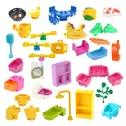 Детали конструктора Кукуруза для девочек, детали для сборки игрушек сделай сам, для кровати, дивана, туалета, телефона, ванны, мяса, камеры, аксессуары, совместимые детали для ванной комнаты