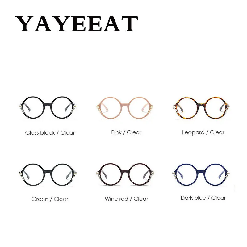 Винтажные круглые оптические прозрачные очки женские Роскошные Жемчужные