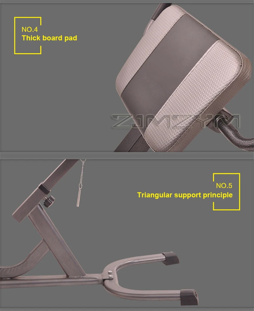 

HB-001L Roman Bench Steel Tube Roman Chair Multifunctional Fitness Chair Household Waist Exercise Equipment 6 Gears Adjustment