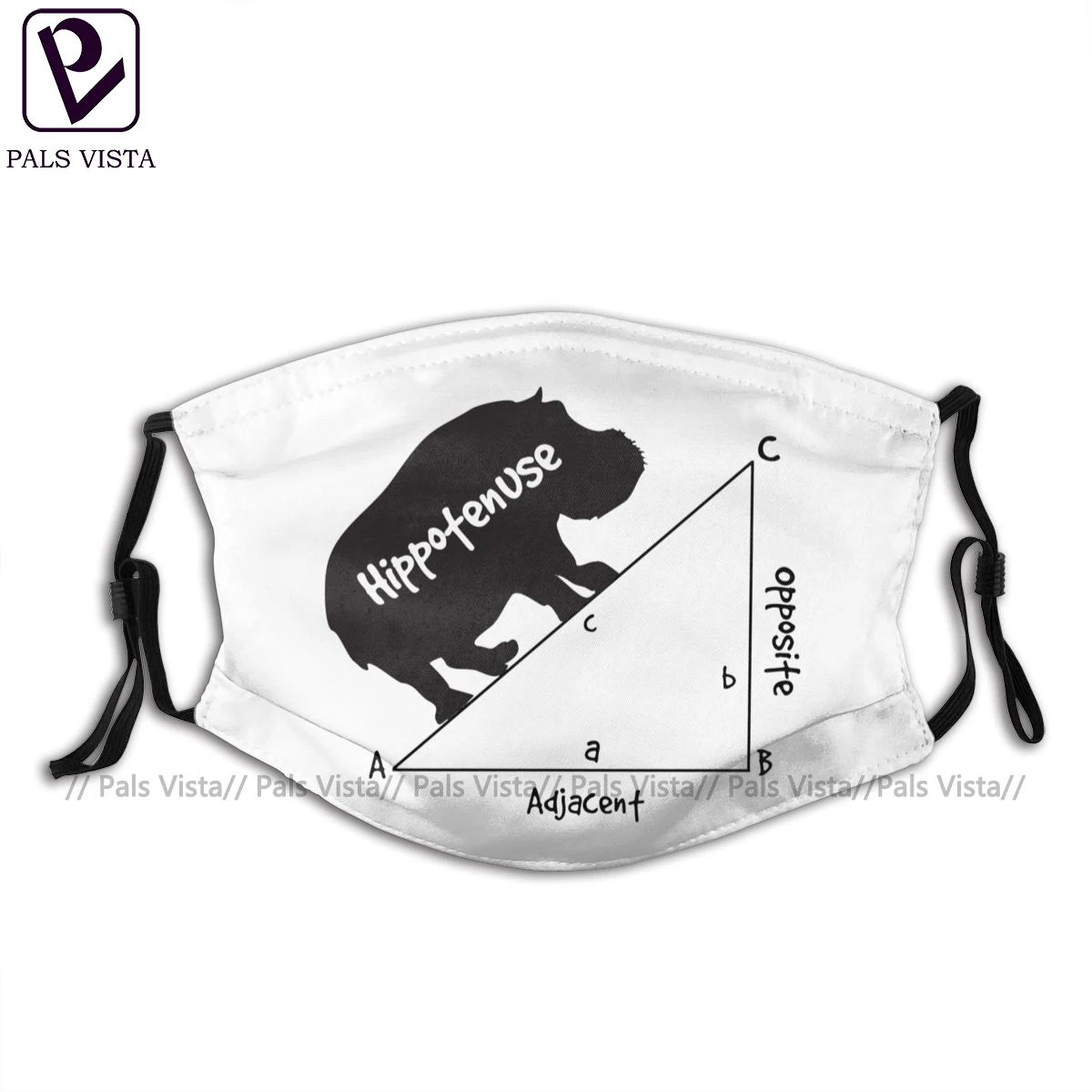 

Hippo Mouth Face Mask Hippotenuse Triangle Facial Mask Funny with 2 Filters Fashion for Adult Mask