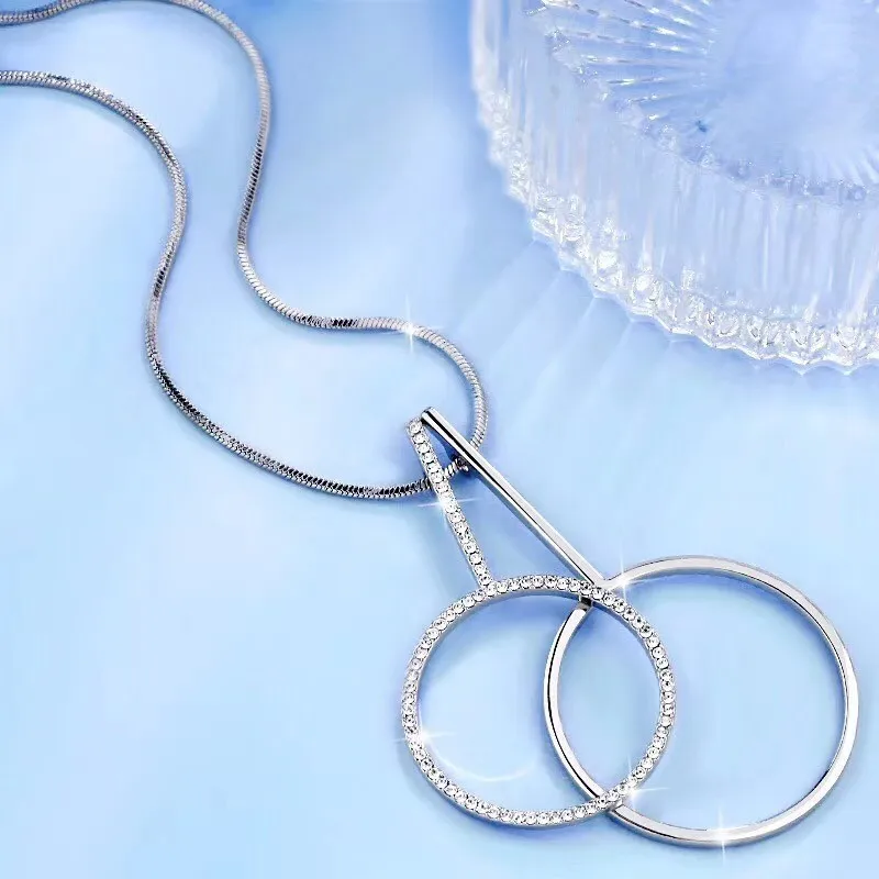 Женское длинное ожерелье Meyfflin винтажное серебристое с подвеской геометрической