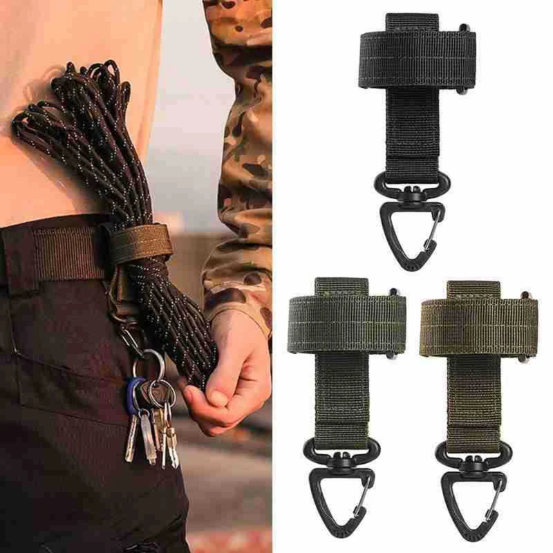 

Molle Adjustable Mini Carabiner Clips Glove Holder Key Ring Chain Heavy Duty Firefighter Glove Strap For Camping Hiking Working