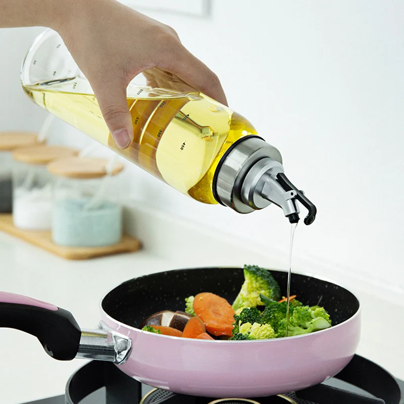 Стеклянная бутылка для хранения приправ Масло дозатор уксуса емкость соуса