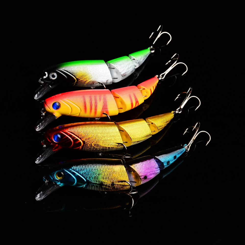 

8PCS Jointed Fishing Lure 10.5CM 15G Floating Minnow Plastic Artificial Fishing Wobblers Tools 3 Sections Lure
