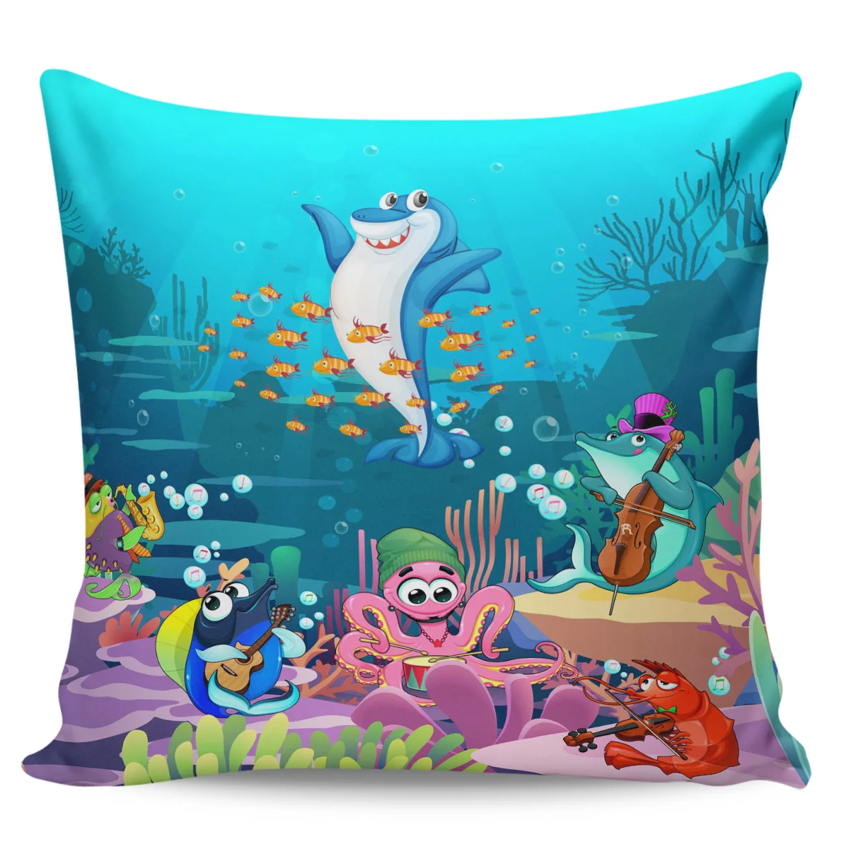 Милый двусторонний плюшевый Чехол Подушка с рисунком морпеха животного концерта