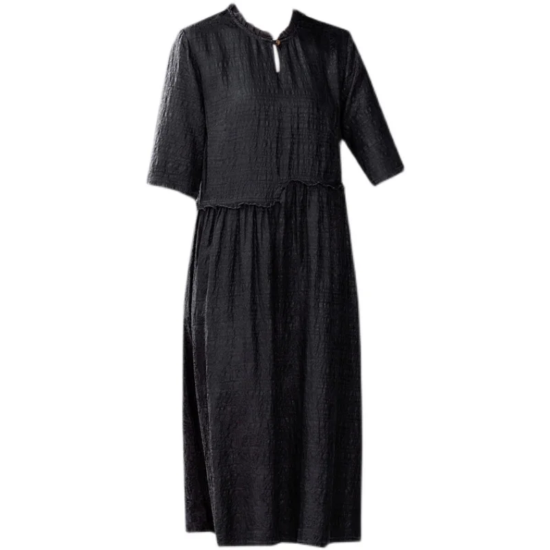 

COIGARSAM 4XL Plus Size Women dress New Dresses Black 0832