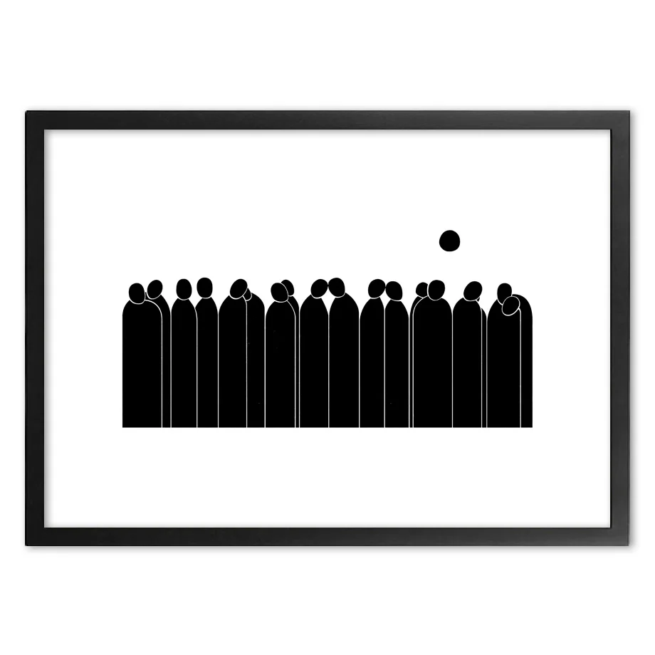 

Абстрактные иллюстрации толпы стены искусства печати бумаги живопись скандинавские плакаты и принты настенные картинки для декора гостин...