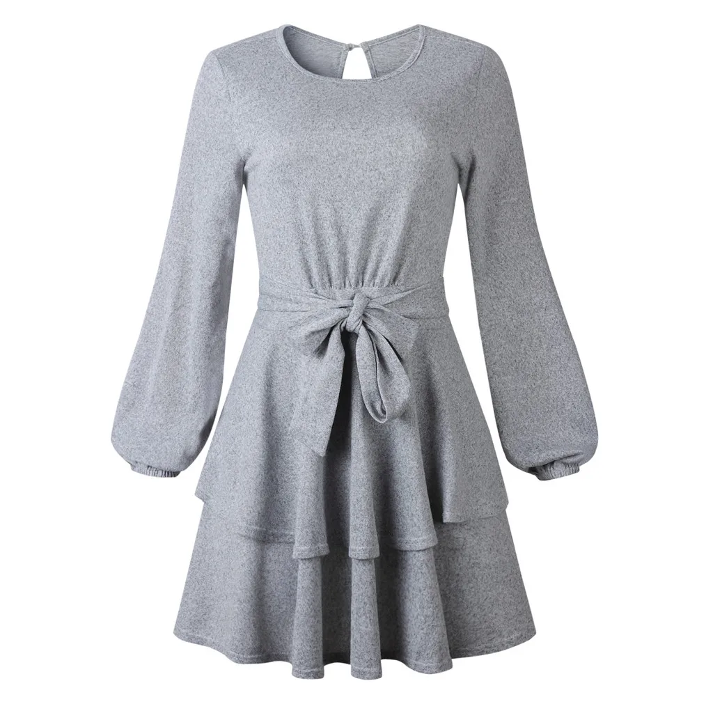 Осенне зимнее женское повседневное мини платье SAGACE шикарное модное однотонное с