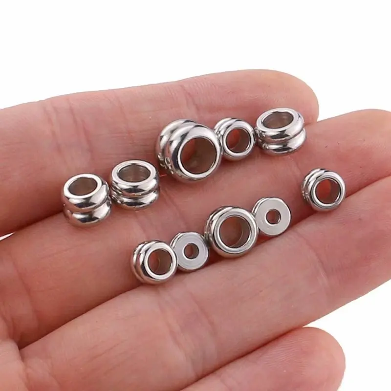 Бусины-разделители из нержавеющей стали ползунок с большим отверстием 8 мм 5