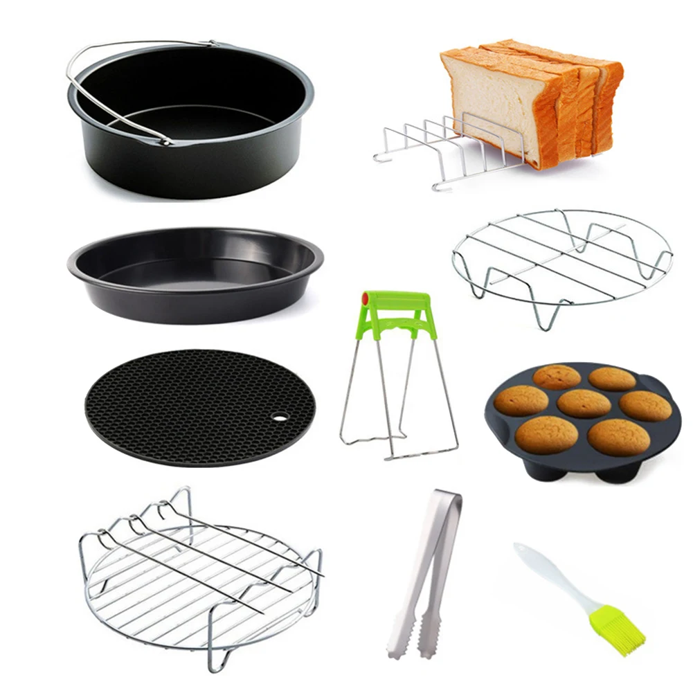 

10 шт 6/7/8 дюйм (ов) аэрофритюрница для приготовления блюд без аксессуары кухонный поднос гриль тостов стойки Шкаф пара изоляционная прокладк...