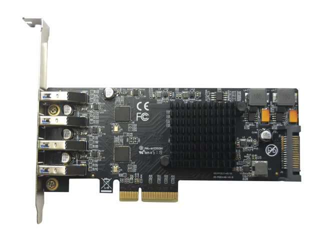 Плата расширения узла IOCREST PCIe 3 0x4 до 4 портов s USB3.2 Gen1 Gen2 Type-A скорость порта