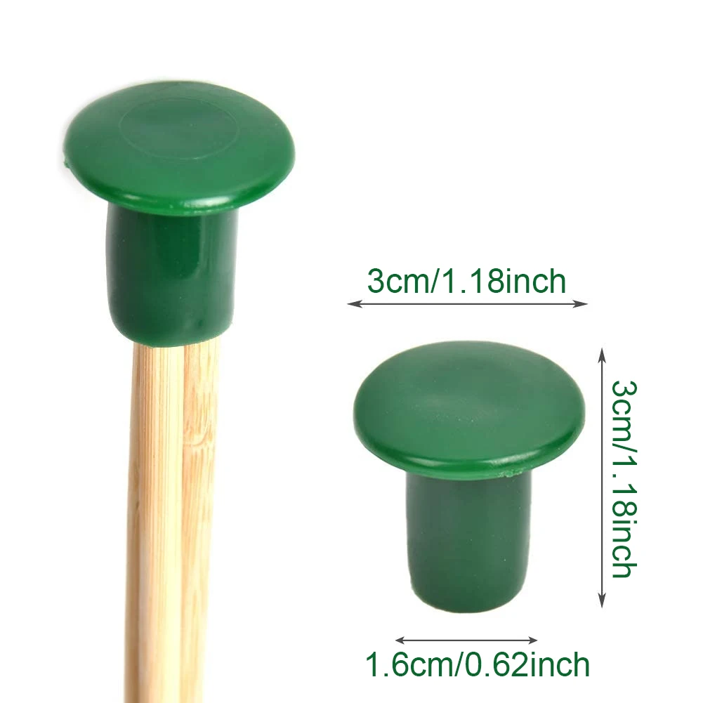 

48PCS Garden Cane Caps Bamboo Cane Topper Plastic Protectors Topper Safety Corner Covers For Garden Farm Home Cane Caps