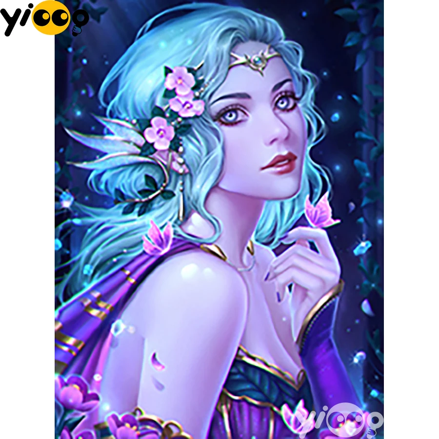 

Full Square/Round Drill Diamond Painting Cross Stitch Embroidery Purple Angel Rhinestone Mosaic Home Decor Gift AX2813