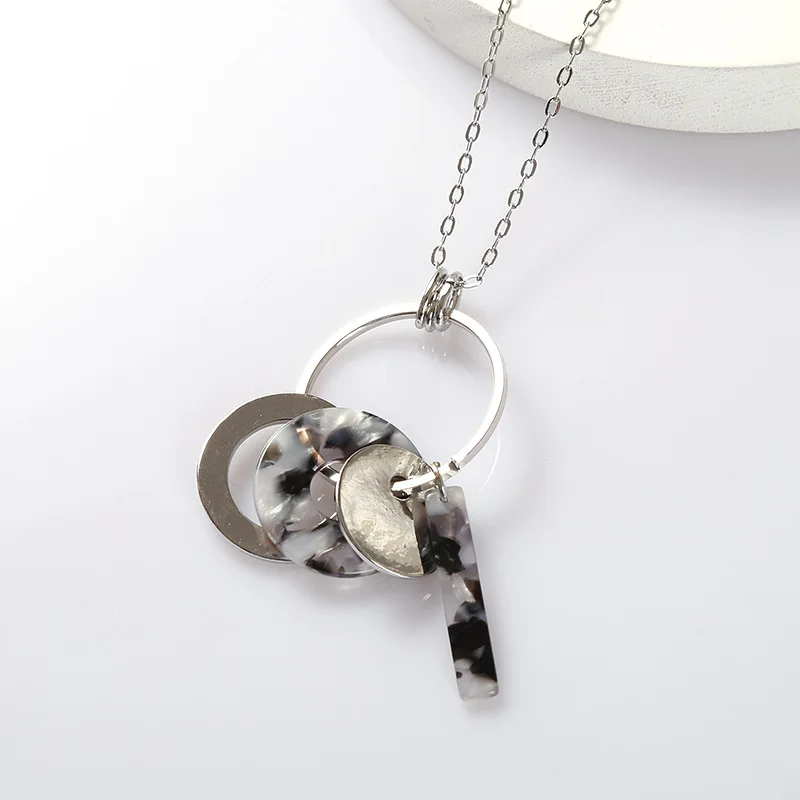 2021 женское ожерелье из золотого сплава круглое Леопардовый цвет акриловый