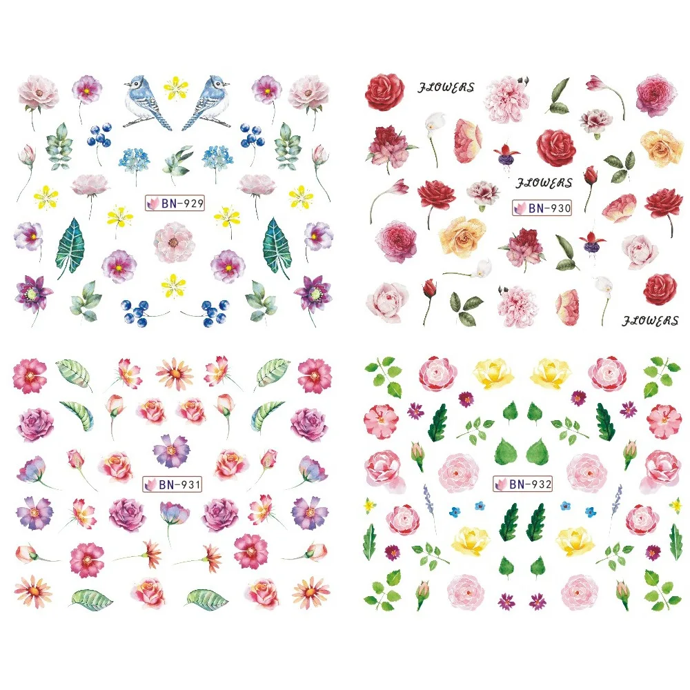 Переводная наклейка Mybormula для ногтей с цветными лепестками переводная дизайна