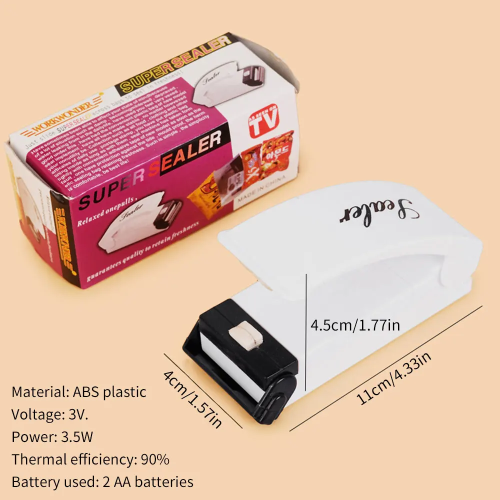 

Portable Sealer Home Heat Bag Plastic Food Snacks Bag Mini Sealing Machine Food Packaging Kitchen Storage Bag Clips Wholesale
