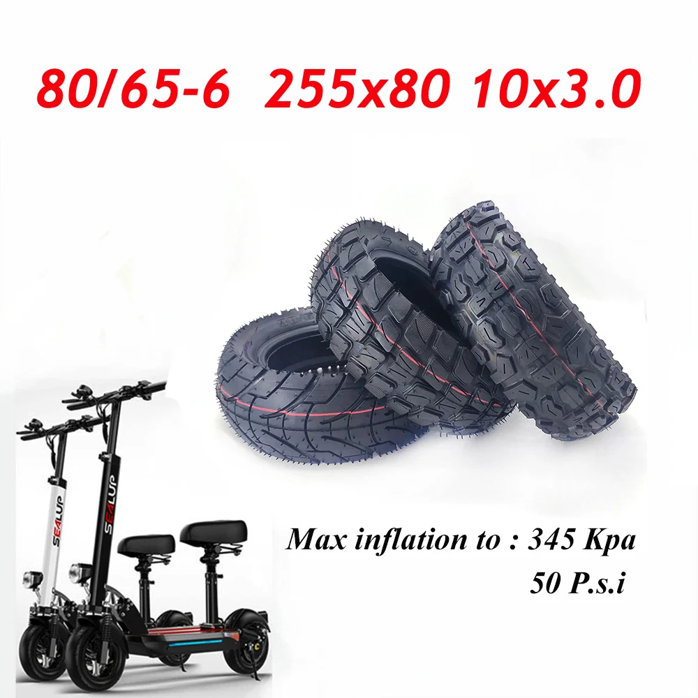 

10x3.0 Tubeless Tire 80/65-6 and 255x80 Inner Outer Tyre Off-road Tire for Electric Scooter Speedual Grace Zero 10X Kugoo M4