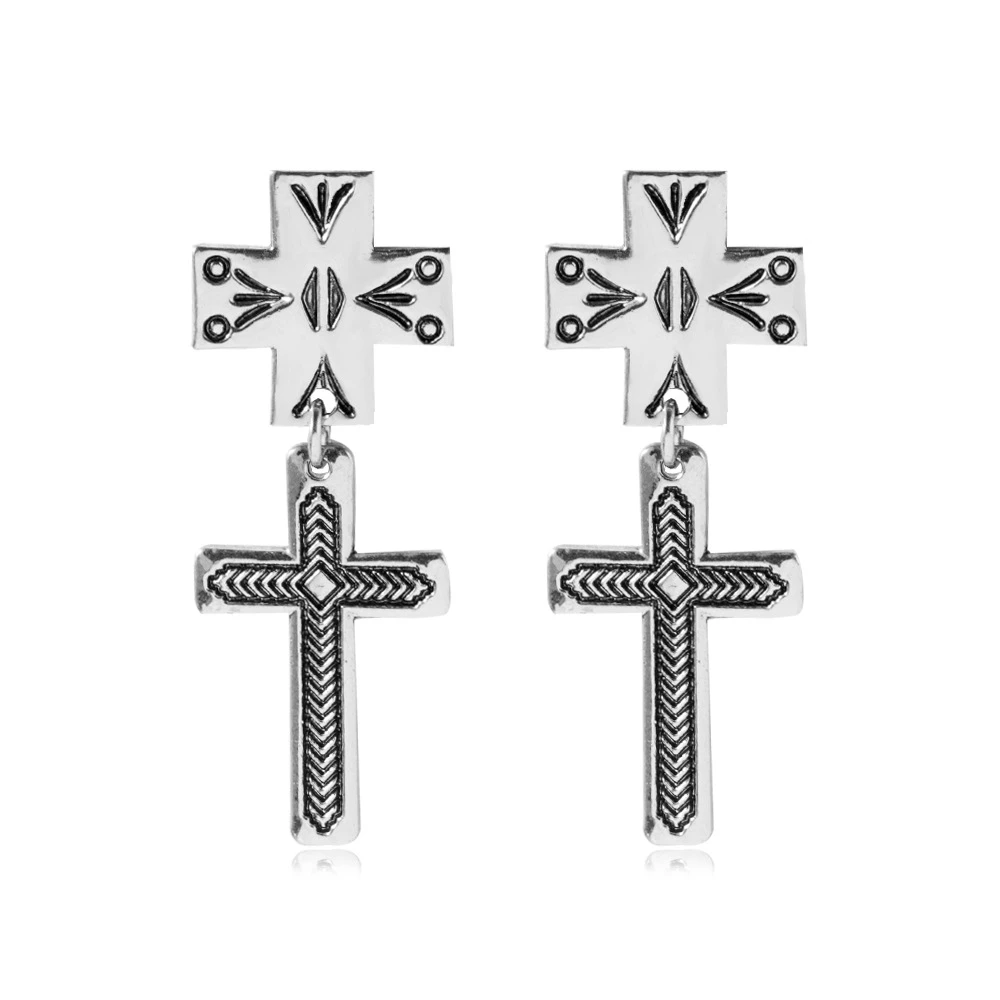

Lost Lady Fashion Cross Pendant Earring For Women Men Punk Hiphop Party Female/Male Goth Hipster Earrings Jewelry Gift