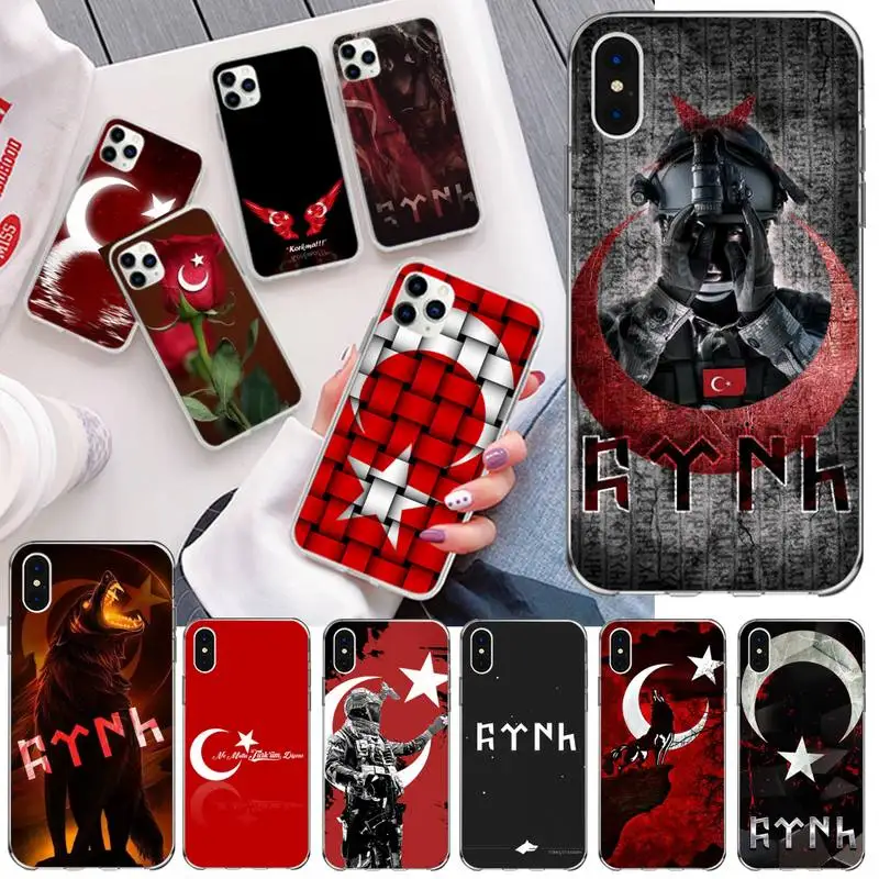 HOTCASHOP Republic Of Turkey Flag Phone Case for iphone 12 pro max mini 11 XS MAX 8 7 6 6S Plus X 5S SE 2020 XR cover |