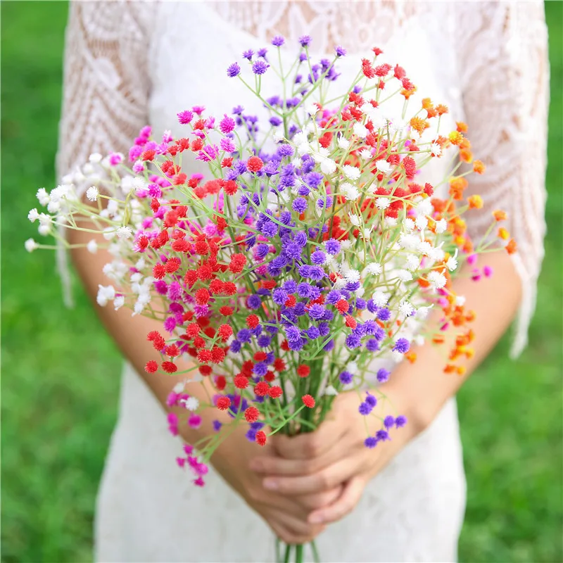 3 шт . искусственный цветок Гипсофилы для детей поддельные силиконовые букеты