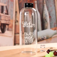 6001000ml creativity transparent plastic bottle letter pattern water bottles large capacity leak proof drinkware student cup